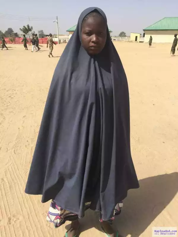 Photo: Suspected Female Suicide Bomber Apprehended By Troops In Borno 